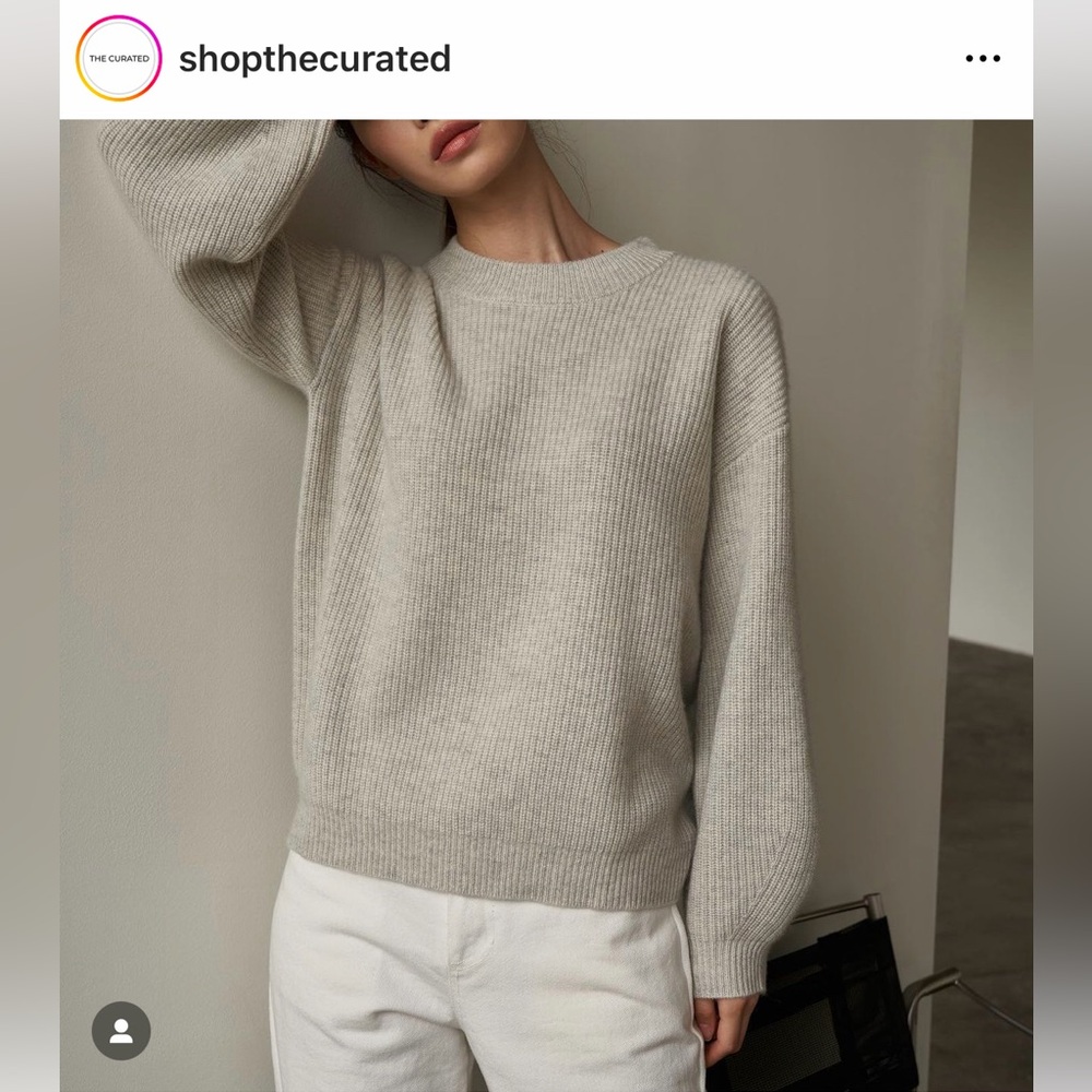 The Curated Cashmere Crewneck- Gray
